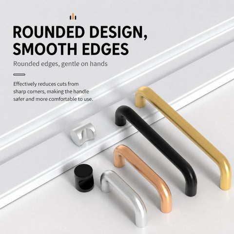 Solid Aluminum Alloy Cabinet Door Pull Handle, Furniture Handles Door Knob, 96mm, 128mm, 160mm