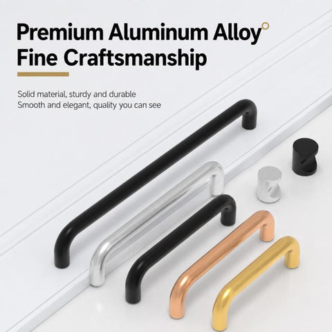 Solid Aluminum Alloy Cabinet Door Pull Handle, Furniture Handles Door Knob, 96mm, 128mm, 160mm
