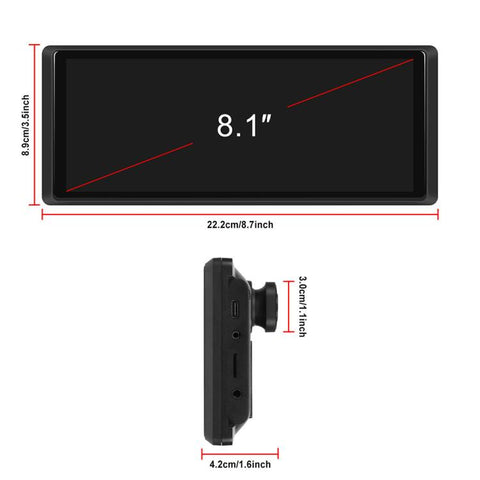 8.1 inch 2K Center CarPlay Auto Car Portable Navigation Screen, Standard, Standard+Reversing Camera