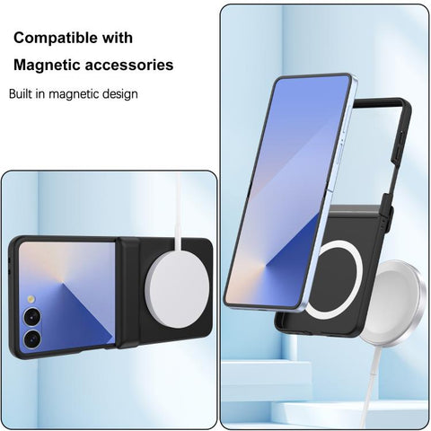 Skin Feel Hinge Magnetic Ring Phone Case, For Galaxy Z Flip8 5G, For Galaxy Z Flip7 5G