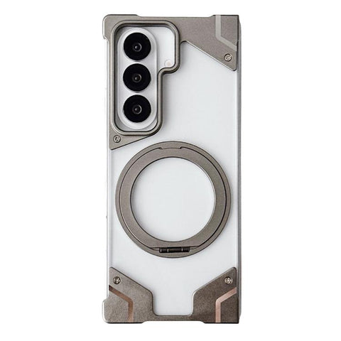 Clear PC Armor Frameless Magnetic Holder Phone Case, For Galaxy Z Fold8 Ultra 5G, For Galaxy Z Fold7 5G