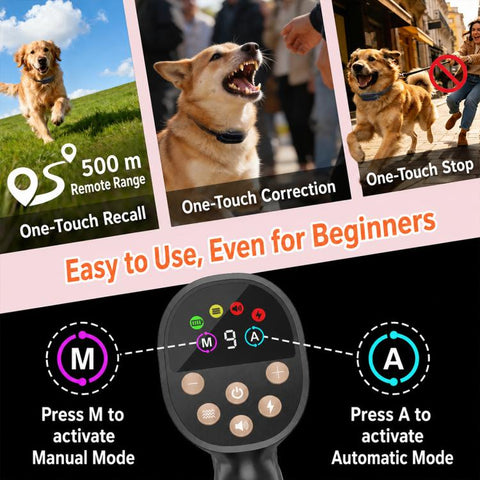 PaiPaitek PD810 Smart Anti-Tugging Dog Leash Pet Training Device Anti-Bark Collar, PD810