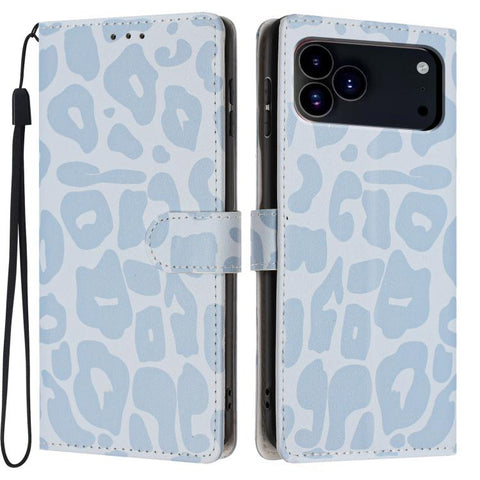 Leopard Print Wallet Vegan Leather Phone Case with Lanyard, For iPhone 18 Pro, For iPhone 18 Pro Max, For iPhone 17e / 16e, For iPhone 17 Pro Max, For iPhone 17 Pro, For iPhone 17, For iPhone Air, For iPhone 16 Pro Max