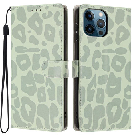 Leopard Print Wallet Vegan Leather Phone Case with Lanyard, For iPhone 14, For iPhone 14 Pro, For iPhone 14 Pro Max, For iPhone 13 Pro Max, For iPhone 13 Pro, For iPhone 13, For iPhone 12 / 12 Pro, For iPhone 12 Pro Max