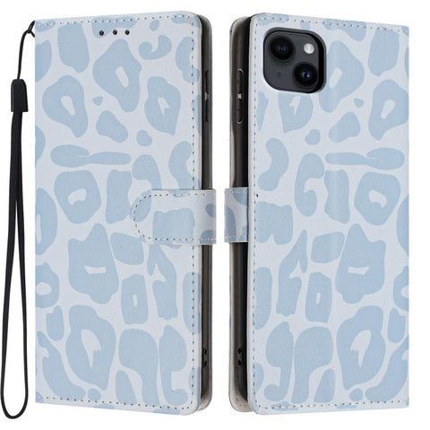 Leopard Print Wallet Vegan Leather Phone Case with Lanyard, For iPhone 14, For iPhone 14 Pro, For iPhone 14 Pro Max, For iPhone 13 Pro Max, For iPhone 13 Pro, For iPhone 13, For iPhone 12 / 12 Pro, For iPhone 12 Pro Max
