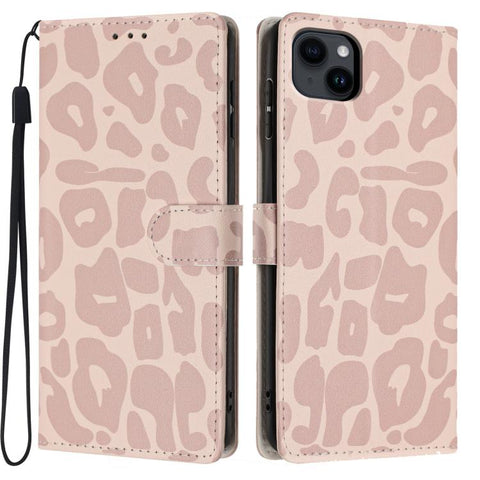 Leopard Print Wallet Vegan Leather Phone Case with Lanyard, For iPhone 14, For iPhone 14 Pro, For iPhone 14 Pro Max, For iPhone 13 Pro Max, For iPhone 13 Pro, For iPhone 13, For iPhone 12 / 12 Pro, For iPhone 12 Pro Max