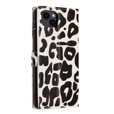 Leopard Print Wallet Vegan Leather Phone Case with Lanyard, For iPhone 14, For iPhone 14 Pro, For iPhone 14 Pro Max, For iPhone 13 Pro Max, For iPhone 13 Pro, For iPhone 13, For iPhone 12 / 12 Pro, For iPhone 12 Pro Max