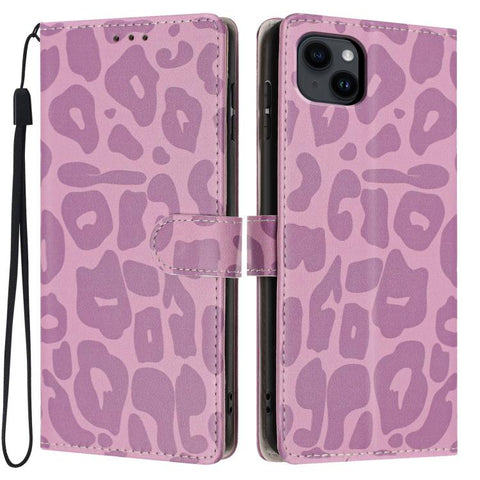 Leopard Print Wallet Vegan Leather Phone Case with Lanyard, For iPhone 14, For iPhone 14 Pro, For iPhone 14 Pro Max, For iPhone 13 Pro Max, For iPhone 13 Pro, For iPhone 13, For iPhone 12 / 12 Pro, For iPhone 12 Pro Max