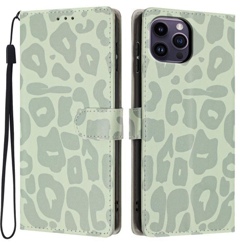 Leopard Print Wallet Vegan Leather Phone Case with Lanyard, For iPhone 14, For iPhone 14 Pro, For iPhone 14 Pro Max, For iPhone 13 Pro Max, For iPhone 13 Pro, For iPhone 13, For iPhone 12 / 12 Pro, For iPhone 12 Pro Max