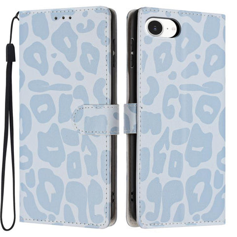 Leopard Print Wallet Vegan Leather Phone Case with Lanyard, For iPhone 18 Pro, For iPhone 18 Pro Max, For iPhone 17e / 16e, For iPhone 17 Pro Max, For iPhone 17 Pro, For iPhone 17, For iPhone Air, For iPhone 16 Pro Max