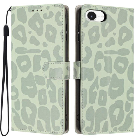 Leopard Print Wallet Vegan Leather Phone Case with Lanyard, For iPhone 18 Pro, For iPhone 18 Pro Max, For iPhone 17e / 16e, For iPhone 17 Pro Max, For iPhone 17 Pro, For iPhone 17, For iPhone Air, For iPhone 16 Pro Max