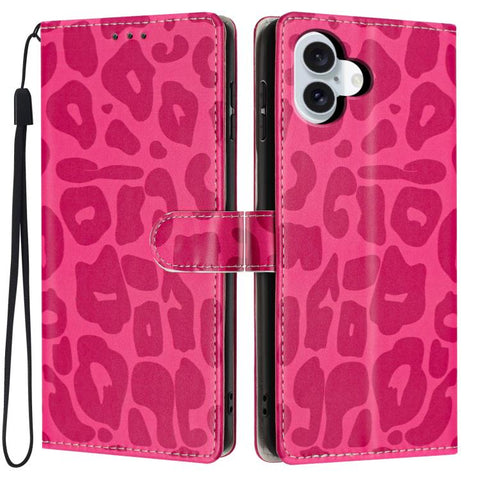 Leopard Print Wallet Vegan Leather Phone Case with Lanyard, For iPhone 18 Pro, For iPhone 18 Pro Max, For iPhone 17e / 16e, For iPhone 17 Pro Max, For iPhone 17 Pro, For iPhone 17, For iPhone Air, For iPhone 16 Pro Max