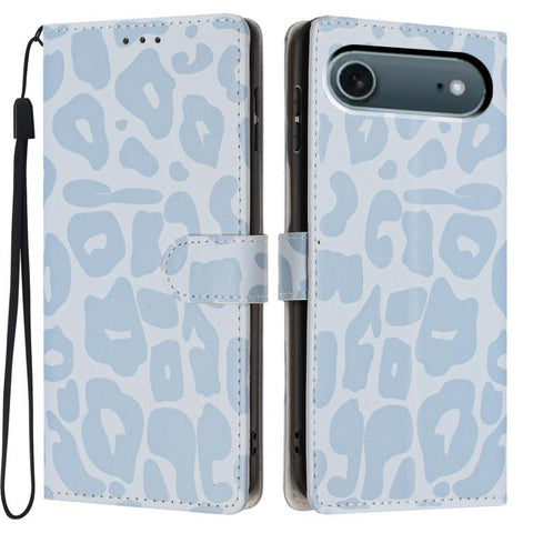 Leopard Print Wallet Vegan Leather Phone Case with Lanyard, For iPhone 18 Pro, For iPhone 18 Pro Max, For iPhone 17e / 16e, For iPhone 17 Pro Max, For iPhone 17 Pro, For iPhone 17, For iPhone Air, For iPhone 16 Pro Max