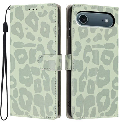 Leopard Print Wallet Vegan Leather Phone Case with Lanyard, For iPhone 18 Pro, For iPhone 18 Pro Max, For iPhone 17e / 16e, For iPhone 17 Pro Max, For iPhone 17 Pro, For iPhone 17, For iPhone Air, For iPhone 16 Pro Max