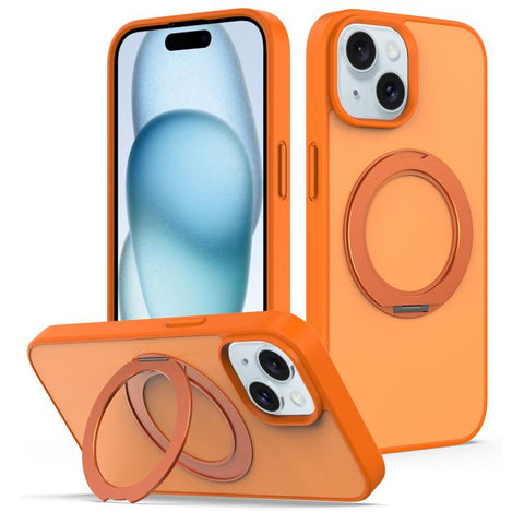 Skin Feel Revolving Kickstand Magnetic Phone Case, For iPhone 16, For iPhone 15 Pro Max, For iPhone 15 Pro, For iPhone 15, For iPhone 14 / 13, For iPhone SE 2022 / 2020 / 8 / 7, For iPhone 12 / 12 Pro