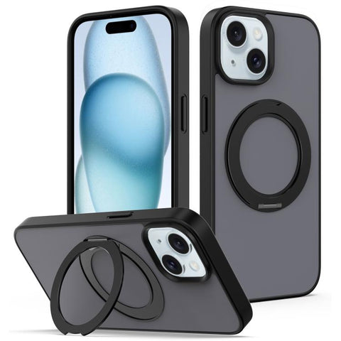 Skin Feel Revolving Kickstand Magnetic Phone Case, For iPhone 16, For iPhone 15 Pro Max, For iPhone 15 Pro, For iPhone 15, For iPhone 14 / 13, For iPhone SE 2022 / 2020 / 8 / 7, For iPhone 12 / 12 Pro