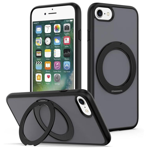 Skin Feel Revolving Kickstand Magnetic Phone Case, For iPhone 16, For iPhone 15 Pro Max, For iPhone 15 Pro, For iPhone 15, For iPhone 14 / 13, For iPhone SE 2022 / 2020 / 8 / 7, For iPhone 12 / 12 Pro