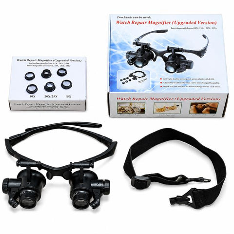 9892GJ Head-mounted Glasses Style Watch Repair Magnifying Glasses with LED Light, 9892GJ