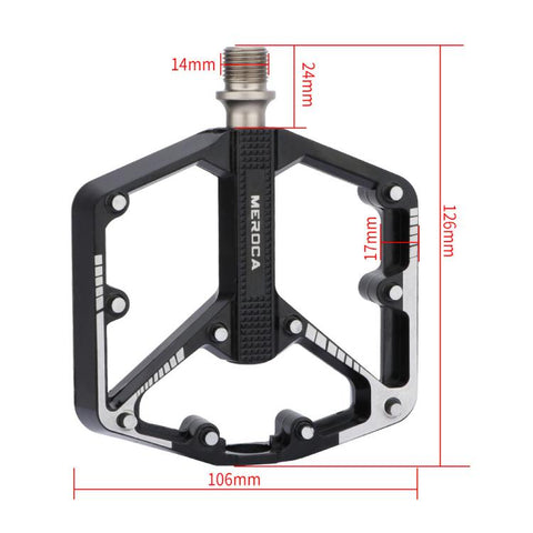 MEROCA Mountain Bike Pedals, Dual-DU Version, DU + Bearing Version, 3-Bearing Version