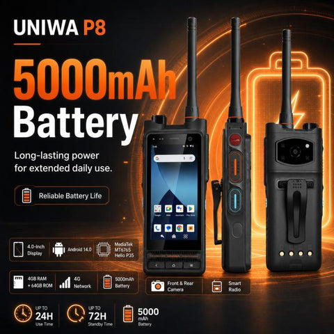 UNIWA P8 UHF Walkie-Talkie Rugged Phone, 4GB+64GB, 4.0 inch Android 14.0 Mediatek MT6762 Octa Core, Network: 4G, OTG, EU Plug, US Plug, UK Plug, AU Plug