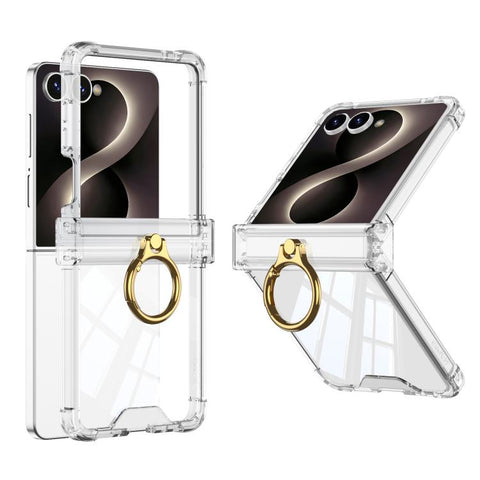 GKK Airbag Hinge Full Coverage Phone Case with Magnetic Rotation Bracket, For Galaxy Z Flip8 5G