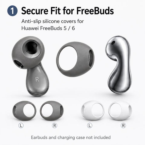 XDcase 2 Pairs Silicone Anti-slip Ear Covers with Storage Case, 2 Pairs