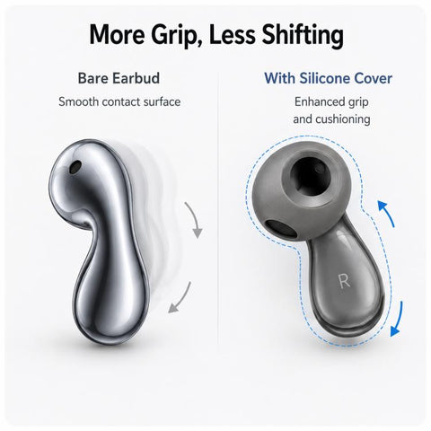 XDcase 2 Pairs Silicone Anti-slip Ear Covers with Storage Case, 2 Pairs