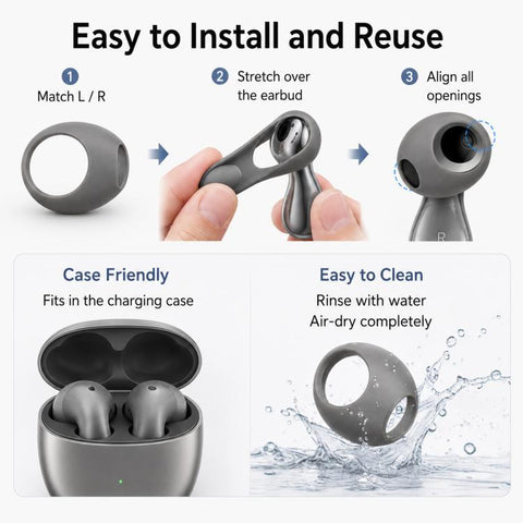 XDcase 2 Pairs Silicone Anti-slip Ear Covers with Storage Case, 2 Pairs