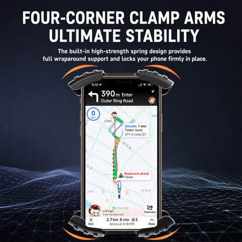 Motorcycle Phone Navigation Holder, CH11-Rearview Mirror, CH12-Handlebar