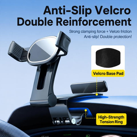 Car Dashboard Rail-Mount Phone Holder with Parking Number Plate