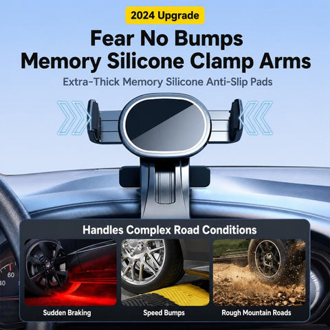 Car Dashboard Rail-Mount Phone Holder with Parking Number Plate