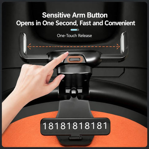 Car Dashboard Rail-Mount Phone Holder with Parking Number Plate