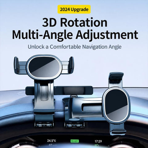 Car Dashboard Rail-Mount Phone Holder with Parking Number Plate