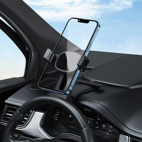 Car Dashboard Rail-Mount Phone Holder with Parking Number Plate