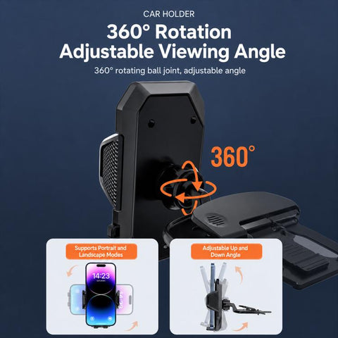 Car Rotating Clip CD Slot Automatic Locking Phone Holder