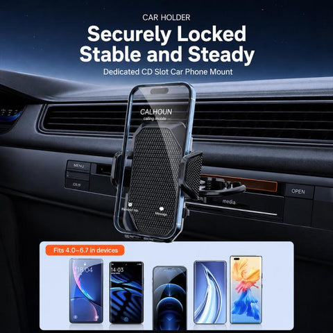 Car Rotating Clip CD Slot Automatic Locking Phone Holder
