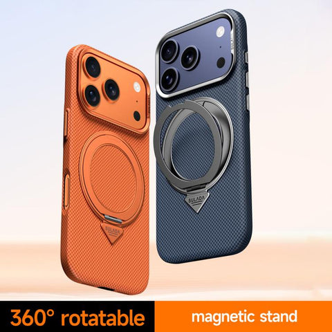 SULADA Kevlar Grid Patterned Skin Feel Rotation Magnetic Holder Phone Case, For iPhone 18 Pro, For iPhone 18 Pro Max, For iPhone 17 Pro Max, For iPhone 17 Pro, For iPhone 17, For iPhone 16 Pro Max, For iPhone 16 Pro