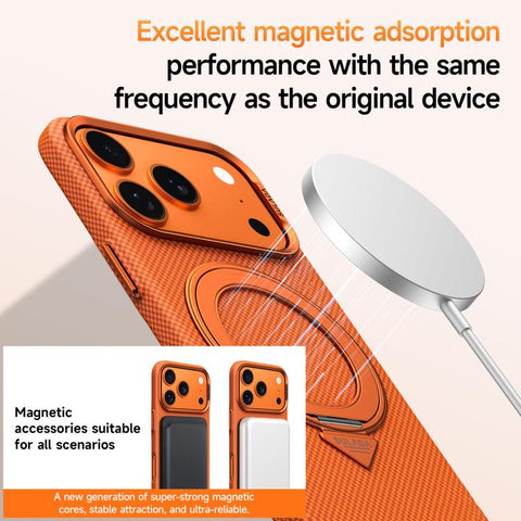 SULADA Kevlar Grid Patterned Skin Feel Rotation Magnetic Holder Phone Case, For iPhone 18 Pro, For iPhone 18 Pro Max, For iPhone 17 Pro Max, For iPhone 17 Pro, For iPhone 17, For iPhone 16 Pro Max, For iPhone 16 Pro