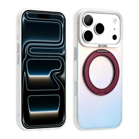 Aurora 2.0 PC Hybrid TPU Laser Magnetic Phone Case with Rotating Holder, For iPhone 18 Pro / 17 Pro, For iPhone 18 Pro Max / 17 Pro Max, For iPhone 17, For iPhone 16 Pro Max