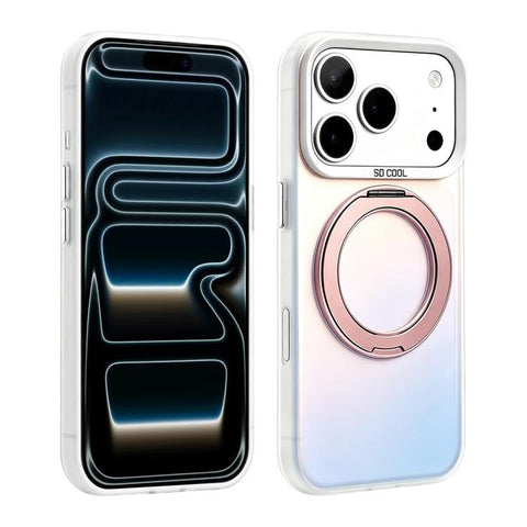 Aurora 2.0 PC Hybrid TPU Laser Magnetic Phone Case with Rotating Holder, For iPhone 18 Pro / 17 Pro, For iPhone 18 Pro Max / 17 Pro Max, For iPhone 17, For iPhone 16 Pro Max