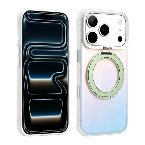 Aurora 2.0 PC Hybrid TPU Laser Magnetic Phone Case with Rotating Holder, For iPhone 18 Pro / 17 Pro, For iPhone 18 Pro Max / 17 Pro Max, For iPhone 17, For iPhone 16 Pro Max