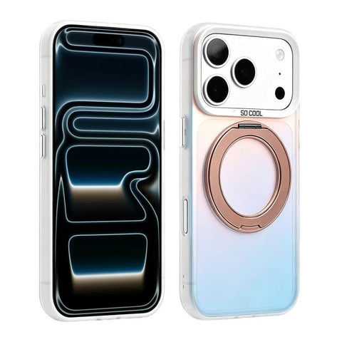 Aurora 2.0 PC Hybrid TPU Laser Magnetic Phone Case with Rotating Holder, For iPhone 18 Pro / 17 Pro, For iPhone 18 Pro Max / 17 Pro Max, For iPhone 17, For iPhone 16 Pro Max