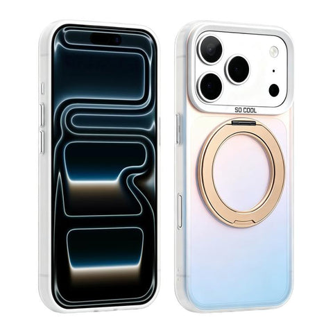 Aurora 2.0 PC Hybrid TPU Laser Magnetic Phone Case with Rotating Holder, For iPhone 18 Pro / 17 Pro, For iPhone 18 Pro Max / 17 Pro Max, For iPhone 17, For iPhone 16 Pro Max