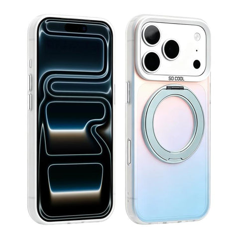 Aurora 2.0 PC Hybrid TPU Laser Magnetic Phone Case with Rotating Holder, For iPhone 18 Pro / 17 Pro, For iPhone 18 Pro Max / 17 Pro Max, For iPhone 17, For iPhone 16 Pro Max