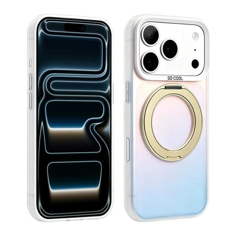 Aurora 2.0 PC Hybrid TPU Laser Magnetic Phone Case with Rotating Holder, For iPhone 18 Pro / 17 Pro, For iPhone 18 Pro Max / 17 Pro Max, For iPhone 17, For iPhone 16 Pro Max