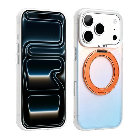 Aurora 2.0 PC Hybrid TPU Laser Magnetic Phone Case with Rotating Holder, For iPhone 18 Pro / 17 Pro, For iPhone 18 Pro Max / 17 Pro Max, For iPhone 17, For iPhone 16 Pro Max