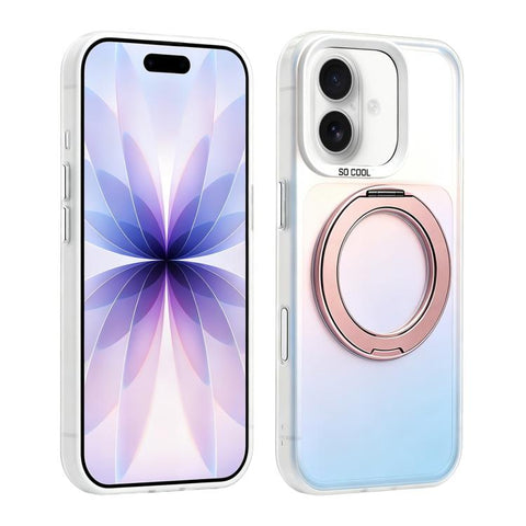 Aurora 2.0 PC Hybrid TPU Laser Magnetic Phone Case with Rotating Holder, For iPhone 18 Pro / 17 Pro, For iPhone 18 Pro Max / 17 Pro Max, For iPhone 17, For iPhone 16 Pro Max