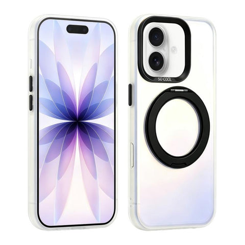 Aurora 2.0 PC Hybrid TPU Laser Magnetic Phone Case with Rotating Holder, For iPhone 18 Pro / 17 Pro, For iPhone 18 Pro Max / 17 Pro Max, For iPhone 17, For iPhone 16 Pro Max