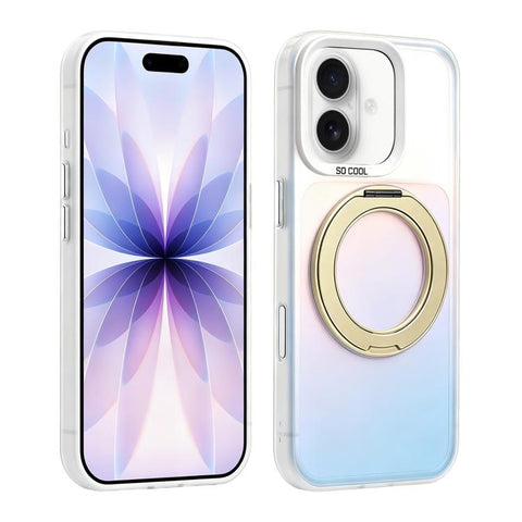 Aurora 2.0 PC Hybrid TPU Laser Magnetic Phone Case with Rotating Holder, For iPhone 18 Pro / 17 Pro, For iPhone 18 Pro Max / 17 Pro Max, For iPhone 17, For iPhone 16 Pro Max