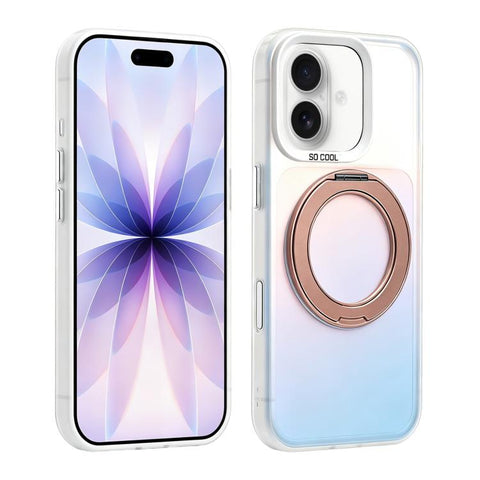 Aurora 2.0 PC Hybrid TPU Laser Magnetic Phone Case with Rotating Holder, For iPhone 18 Pro / 17 Pro, For iPhone 18 Pro Max / 17 Pro Max, For iPhone 17, For iPhone 16 Pro Max